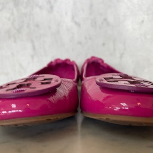 TORY BURCH Reva Ballet Elastic Back Ballet Flats Hot Pink Magenta 6 - Picture 13 of 16